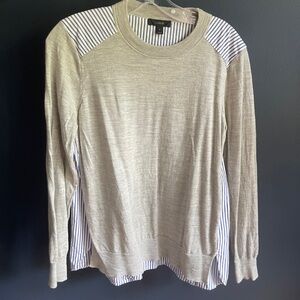 JCrew grey sweater with striped backing size Medium